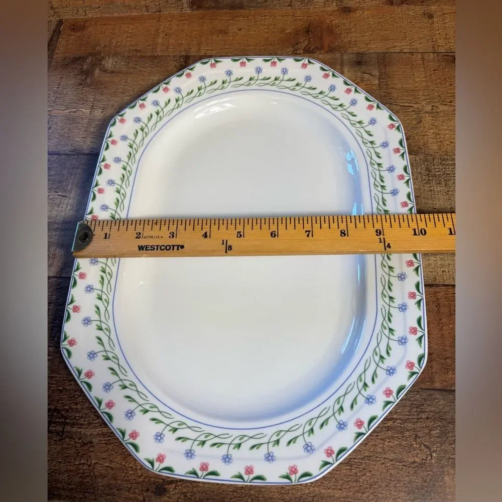 RARE Christopher Stuart Bail Hai Floral 14” Oval Serving Platter RETIRED